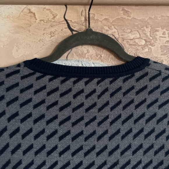 Frank & Oak Mens Knit Crewneck Merino-Wool Navy Blue-Gray Sweater Sz large - Picture 10 of 10